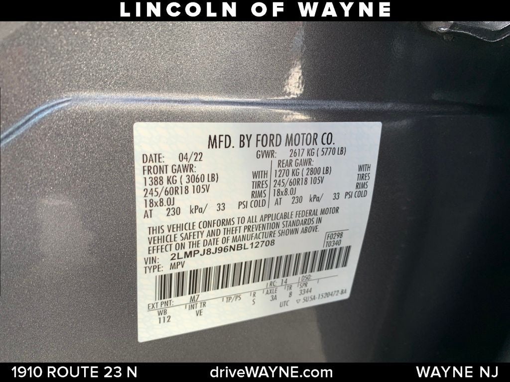 2022 Lincoln Nautilus Standard