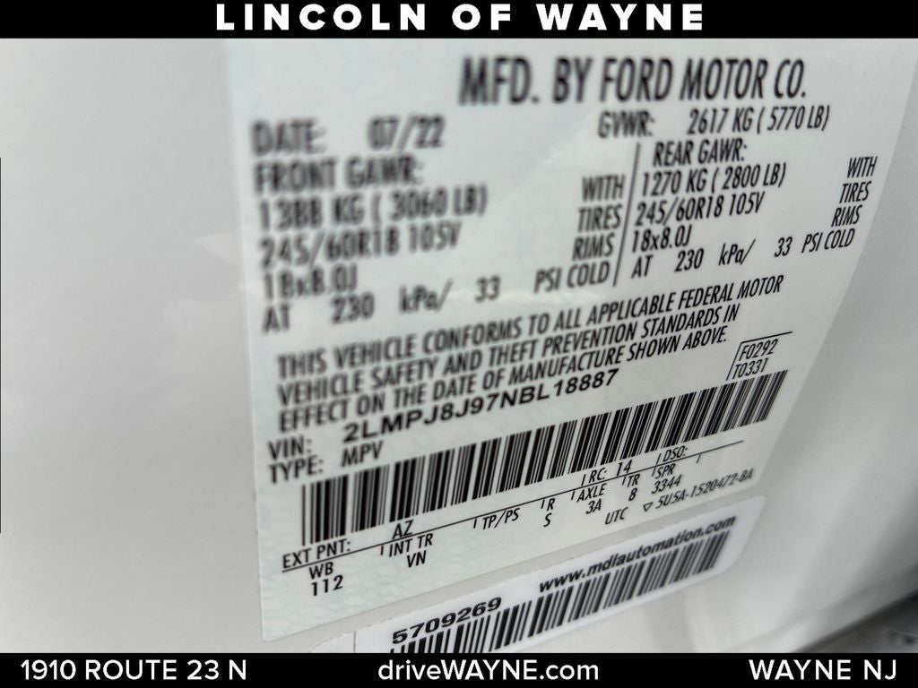2022 Lincoln Nautilus Standard