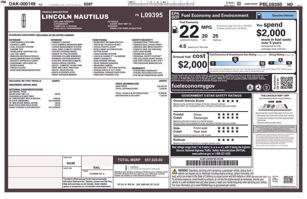 2023 Lincoln Nautilus Reserve