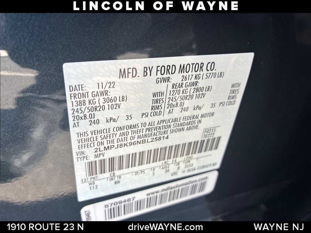 2022 Lincoln Nautilus Reserve