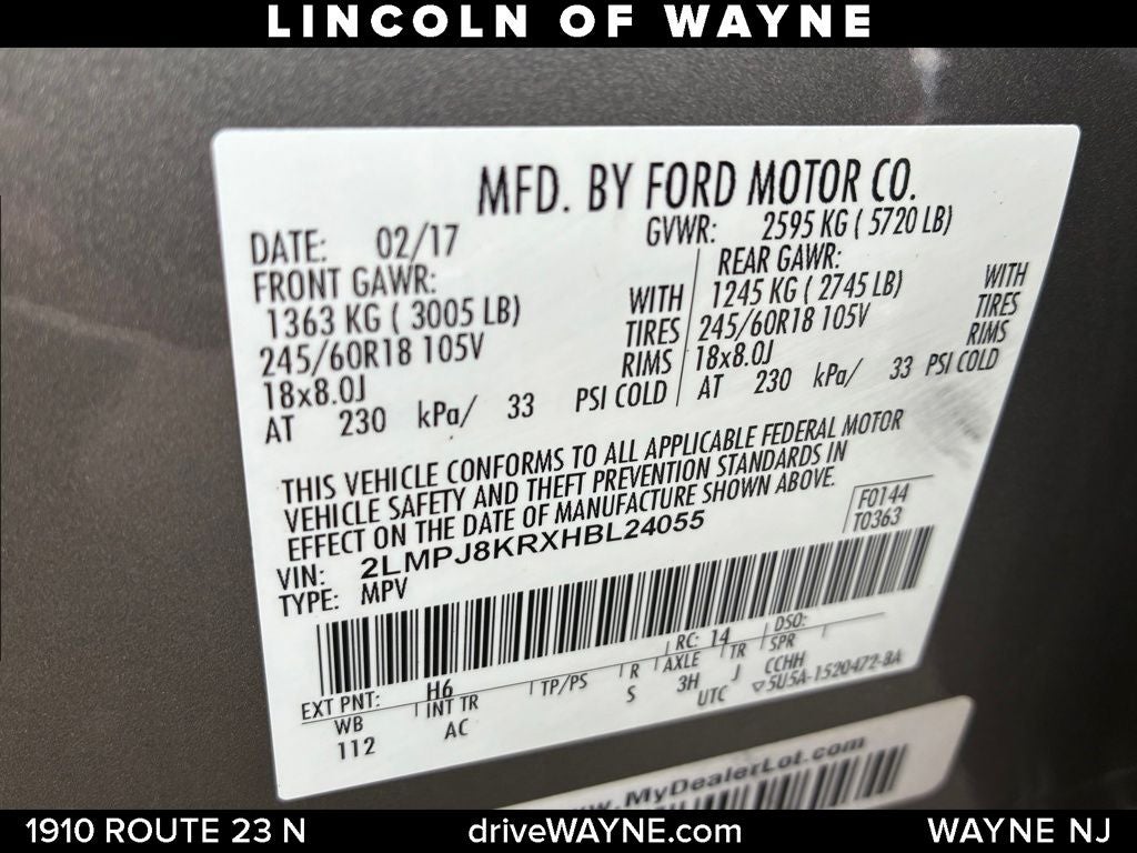 2017 Lincoln MKX Select