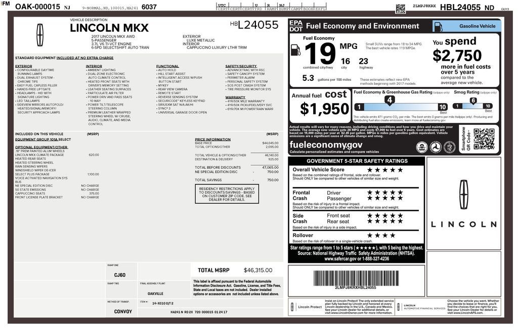 2017 Lincoln MKX Select