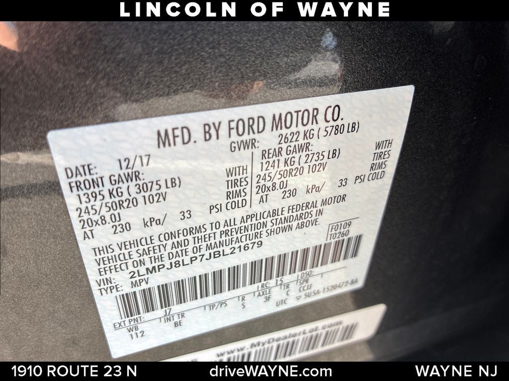 2018 Lincoln MKX Reserve