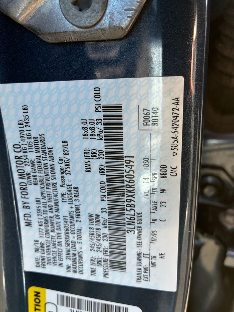 2019 Lincoln MKZ Standard