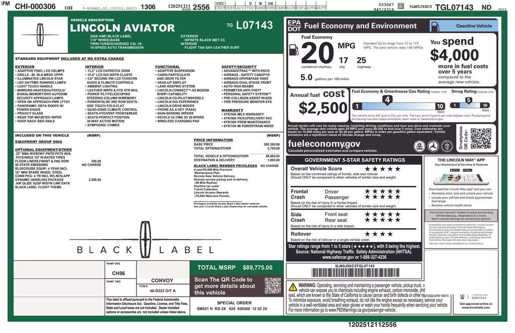 2026 Lincoln Aviator Black Label
