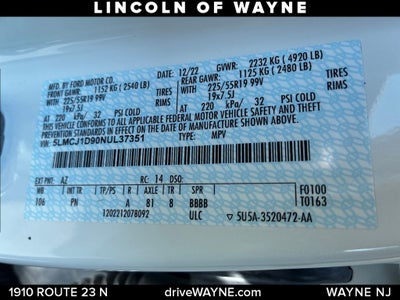 2022 Lincoln Corsair Standard