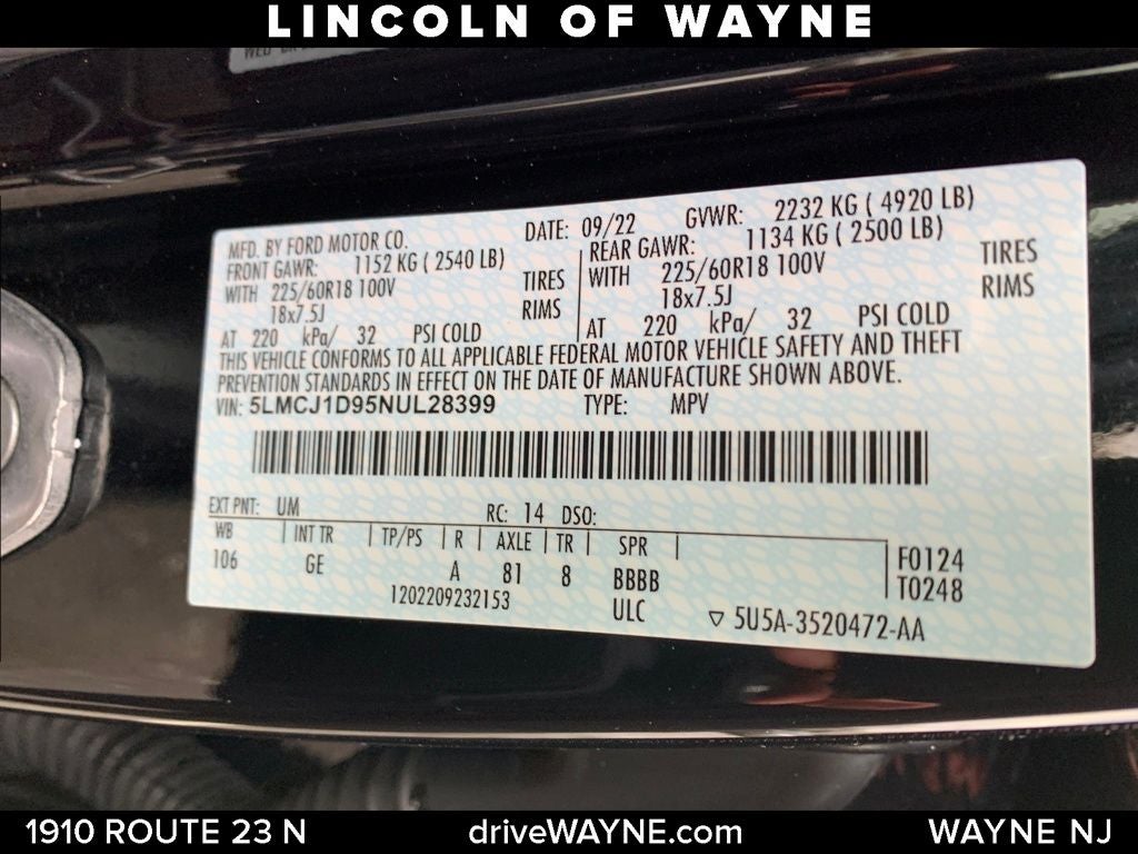 2022 Lincoln Corsair Standard