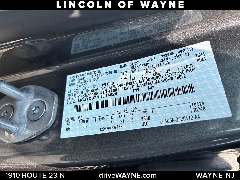 2022 Lincoln Corsair Standard