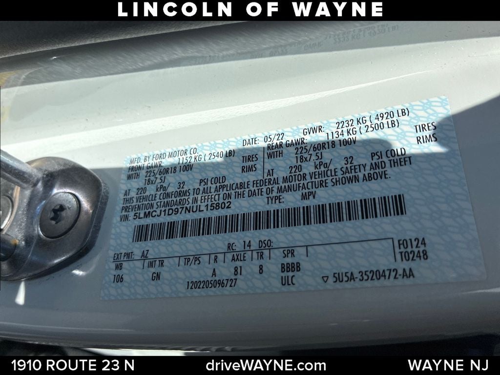 2022 Lincoln Corsair Standard