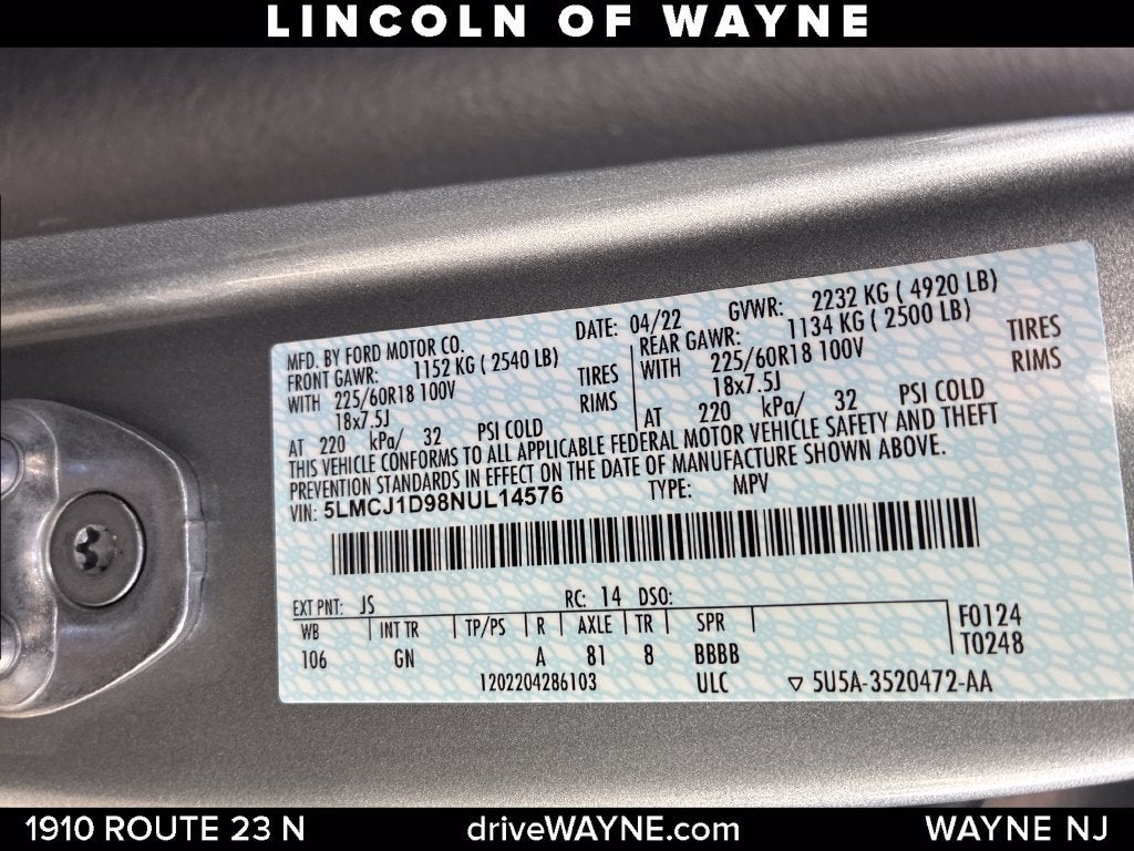 2022 Lincoln Corsair Standard