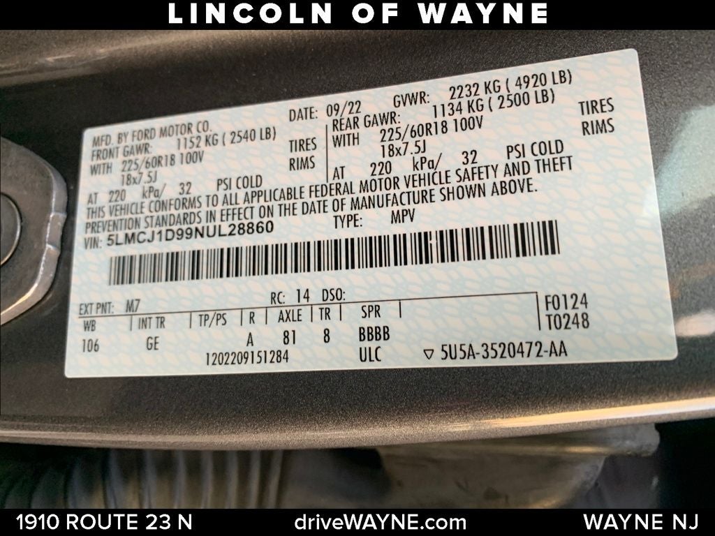 2022 Lincoln Corsair Standard