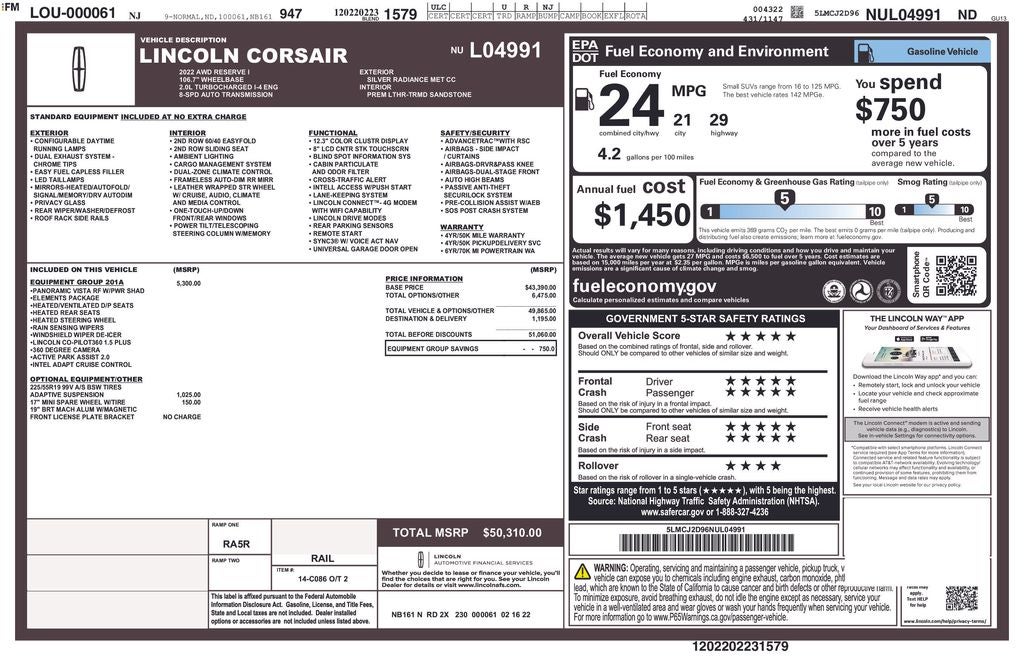 2022 Lincoln Corsair Reserve