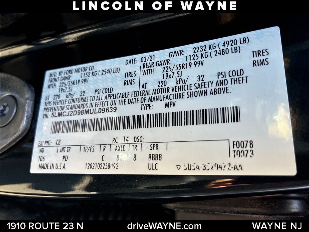2021 Lincoln Corsair Reserve