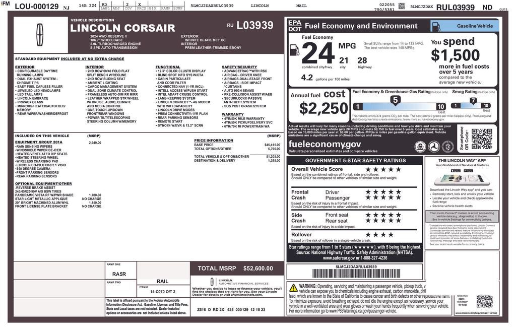 2024 Lincoln Corsair Reserve