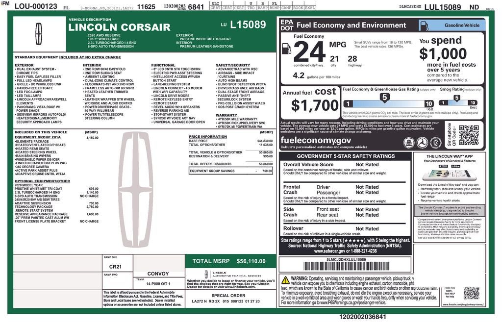 2020 Lincoln Corsair Reserve