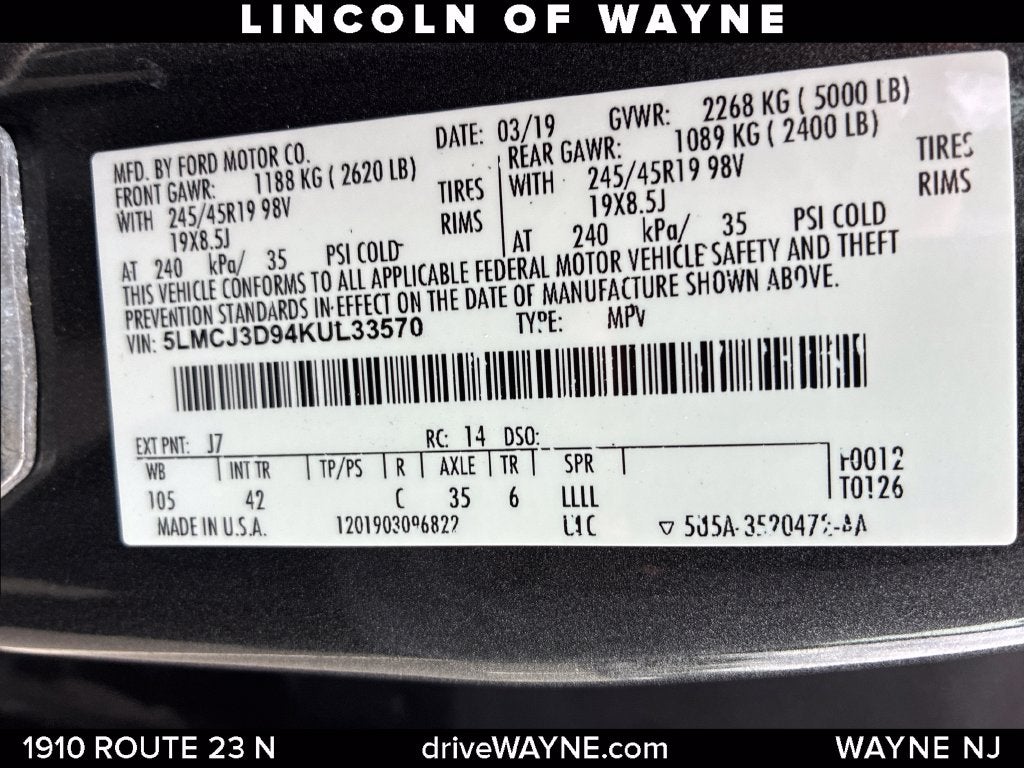 2019 Lincoln MKC Reserve