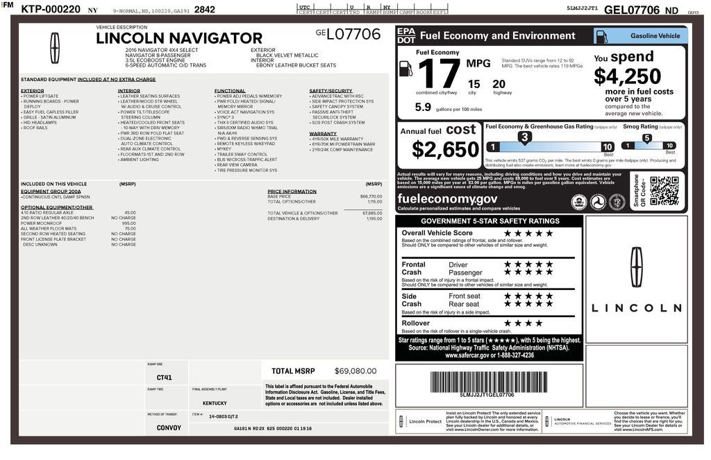 2016 Lincoln Navigator Select