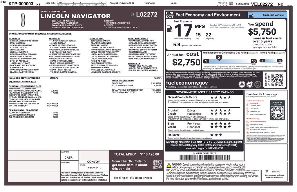 2027 Lincoln Navigator Reserve