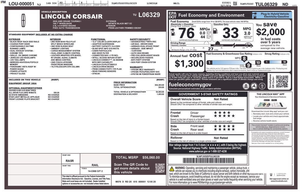 2026 Lincoln Corsair Plug-In Hybrid Grand Touring