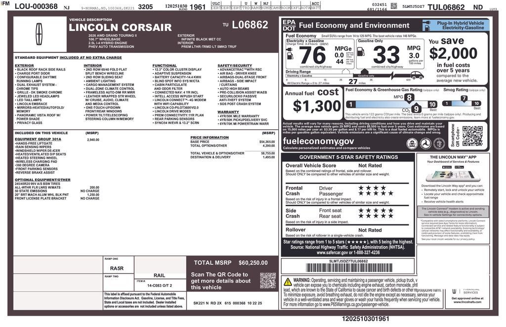 2026 Lincoln Corsair Plug-In Hybrid Grand Touring