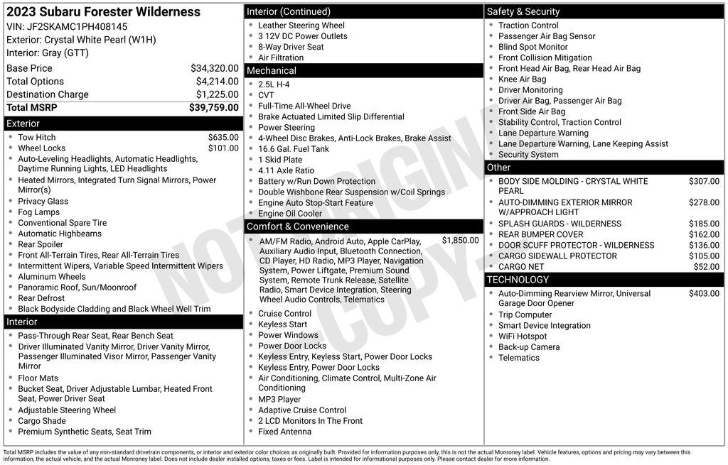 2023 Subaru Forester Wilderness
