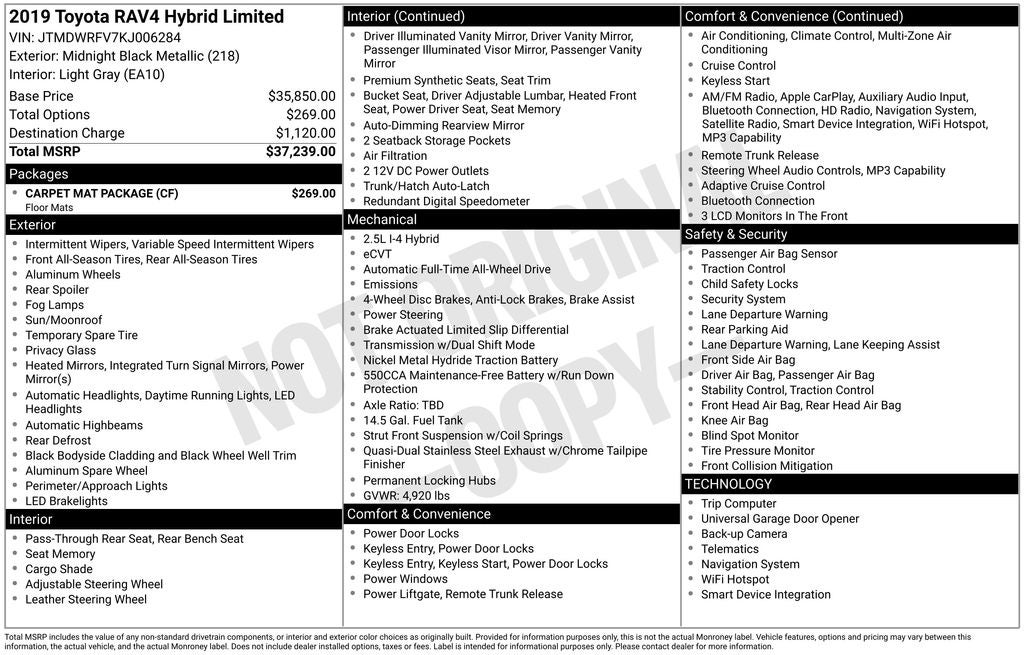2019 Toyota RAV4 Hybrid Limited