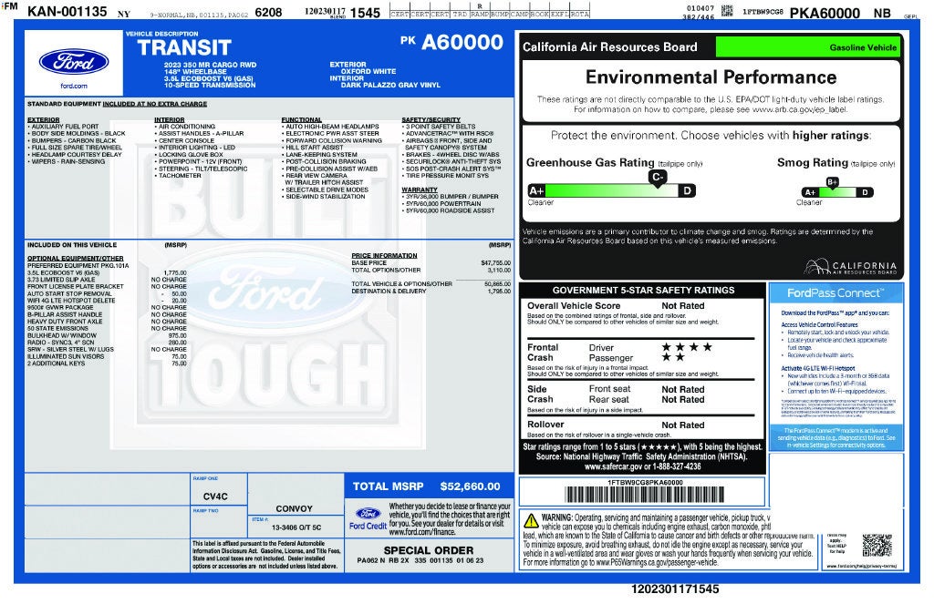2023 Ford Transit-350 T-350 130" Med Rf 9500 GVWR RWD