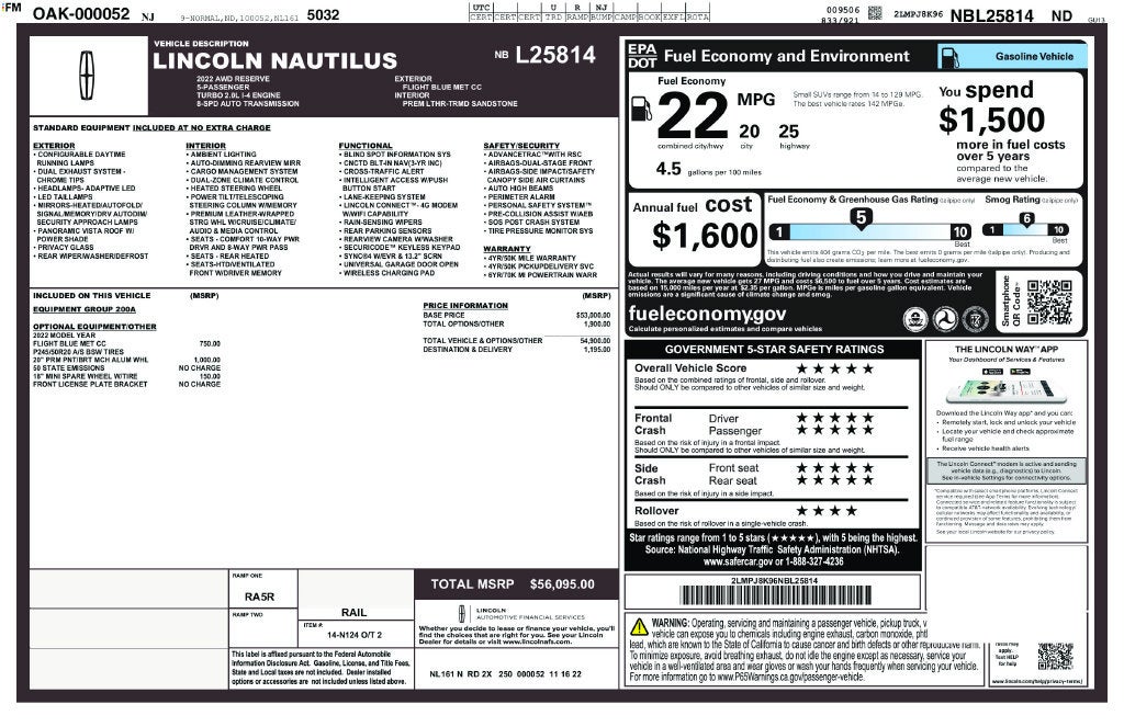 2022 Lincoln Nautilus Reserve