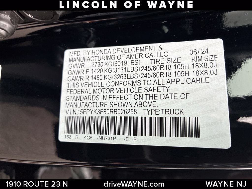 2024 Honda Ridgeline Black Edition