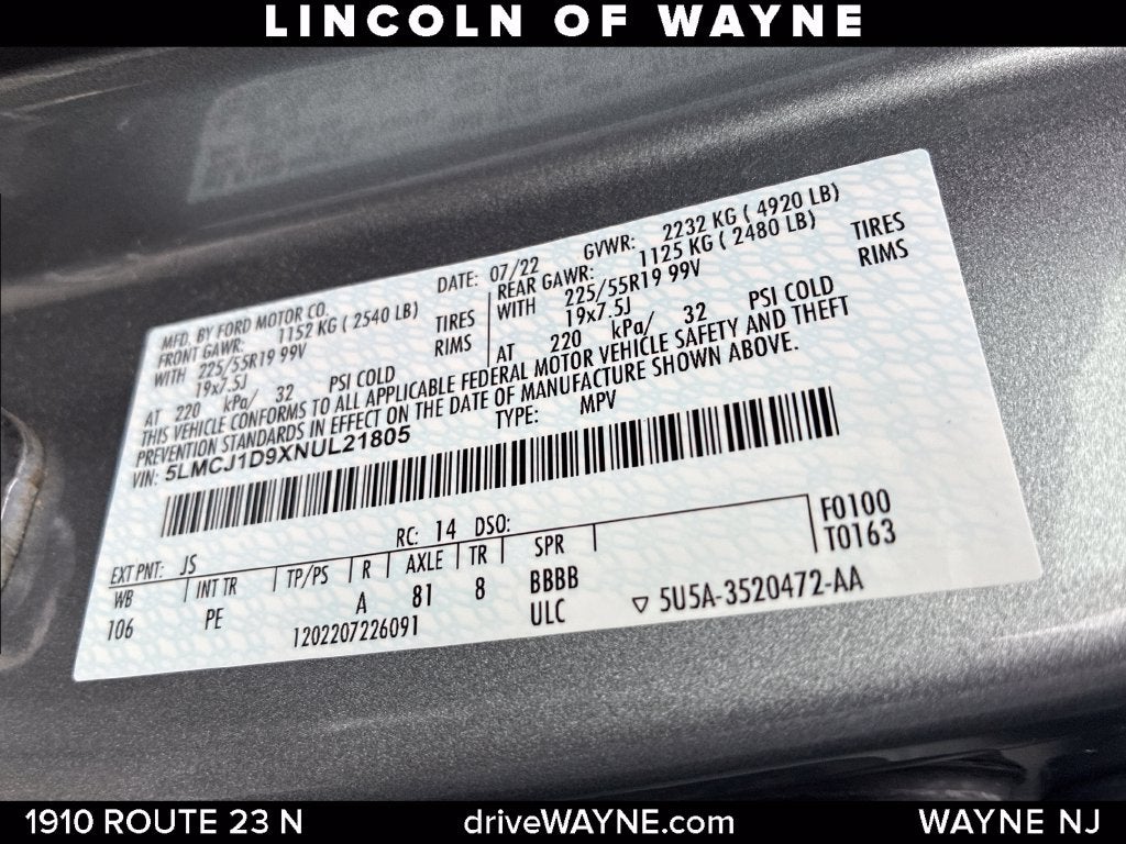2022 Lincoln Corsair Standard