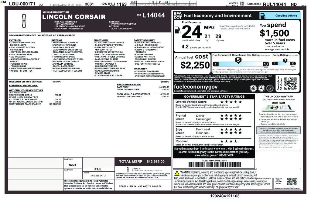 2024 Lincoln Corsair Premiere