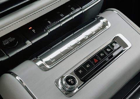 The piano key gear selector of a 2027 Lincoln Aviator® Back Label™ SUV. | Lincoln of Wayne in Wayne NJ