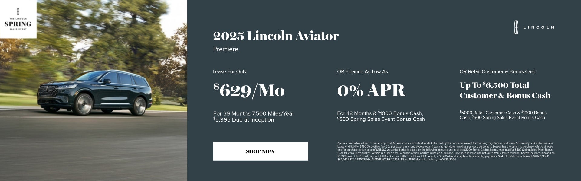 April 2026 New Vehicle Specials