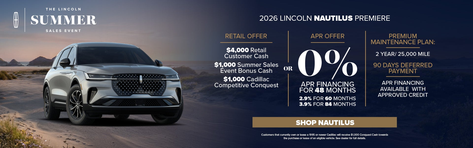 Lincoln Nautilus Finance Offer