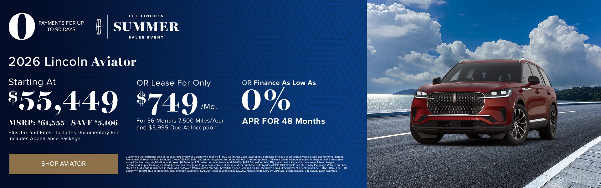 August Specials Offers - Aviator