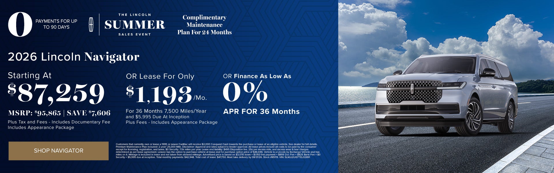 August Specials Offers - Navigator